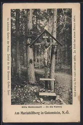 AK Gutenstein /N.-Ö., Stille Waldandacht am Mariahilfberg