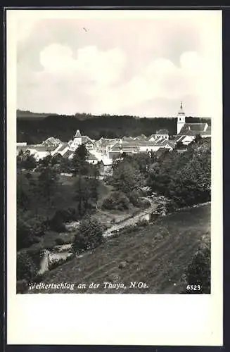 AK Weikertschlag a. d. Thaya, Ortschaft aus der Ferne