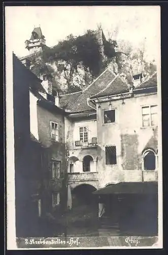 AK Graz, Hof vom Gasthaus Krebsenkeller