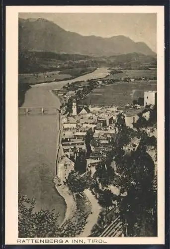 AK Rattenberg a. Inn, Ortsansicht mit Blick ins Flusstal