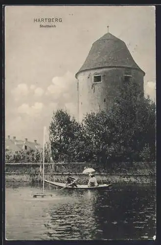 AK Hartberg, Ruderbootpartie auf dem Stadtteich