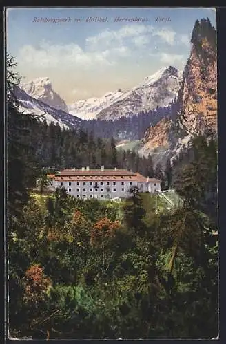 AK Absam /Tirol, Salzbergwerk im Halltal, Herrenhaus