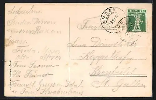 AK Amden, Teilansicht mit Strassenpartie