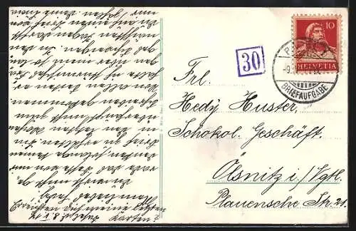 AK Basel, Münster, Rathaus, Strassburger-Denkmal