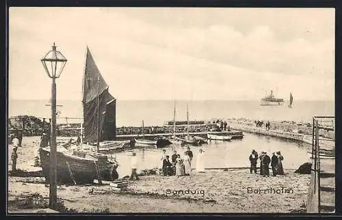 AK Sandvig /Bornholm, kleiner Hafen