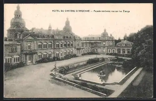 AK Hoyet, Hotel du Chateau d`Ardenne, Facade nord avec vue sur les Étangs