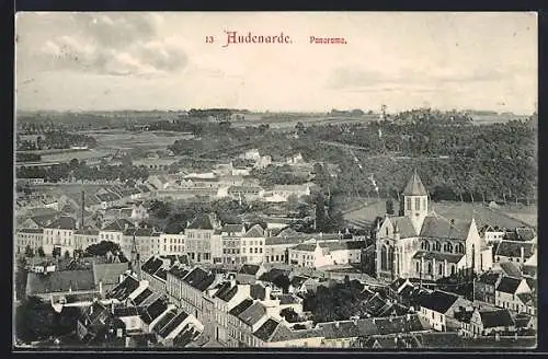 AK Audenarde, Panorama mit Kirche