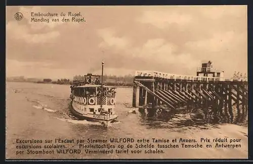 AK Rupel, Embouchure, Excursions sur l`Escaut par Steamer Wilford entre Tamise et Anvers