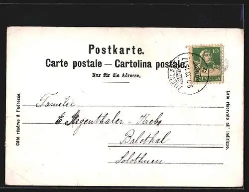 AK Twann, Ansicht gegen den Kapf, Ortsansicht, Klein Twann