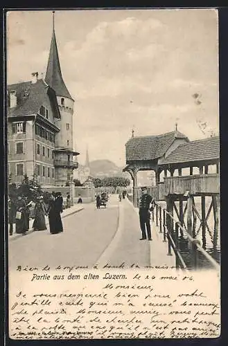 AK Luzern, Strassenpartie im alten Luzern