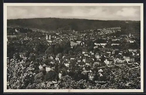 AK Winterthur, Stadtansicht aus der Vogelschau