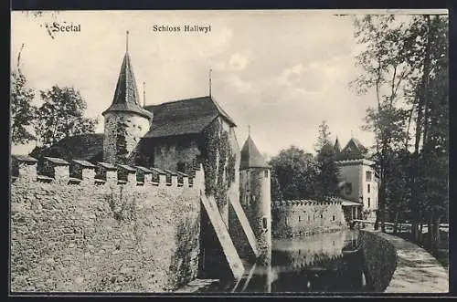 AK Hallwyl, Schloss mit Graben im Seetal