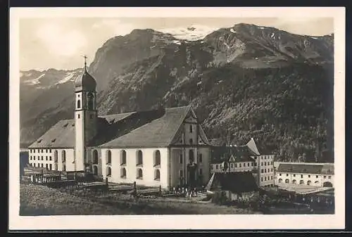 AK Engelberg, Klosterkirche mit Titlis