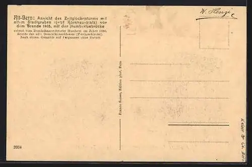 AK Bern, Humbertusbrücke beim alten Zeitglocken