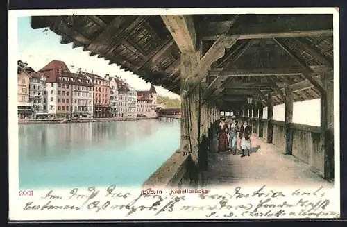 AK Luzern, Blick von der Kapellbrücke