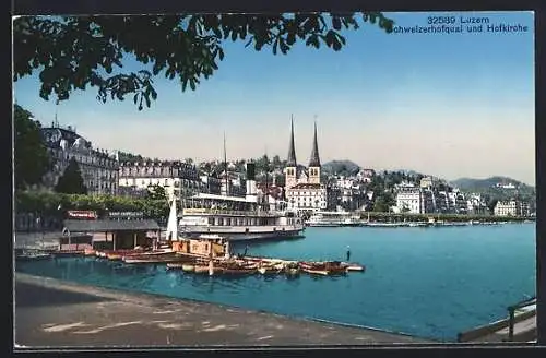 AK Luzern, Schweizerhofquai und Hofkirche