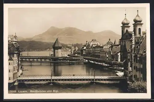 AK Luzern, Reussbrücke und Rigi