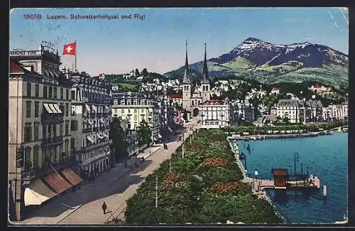 AK Luzern, Schweizerhofquai und Rigi