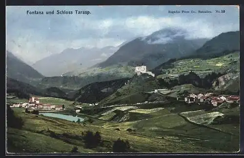 AK Fontana, Ortsansicht mit Schloss Tarasp