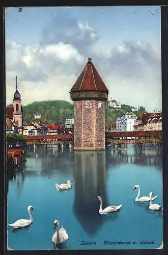 AK Luzern, Wasserturm und Gütsch