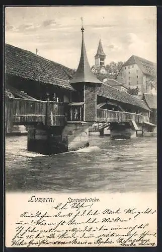 AK Luzern, Partie an der Spreuerbrücke