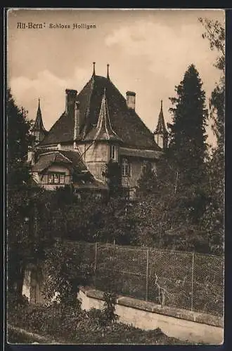 AK Bern, Schloss Holligen mit Garten