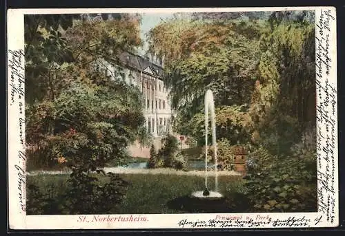 AK Zell /Main, St. Norbertusheim, Pensionat und Park