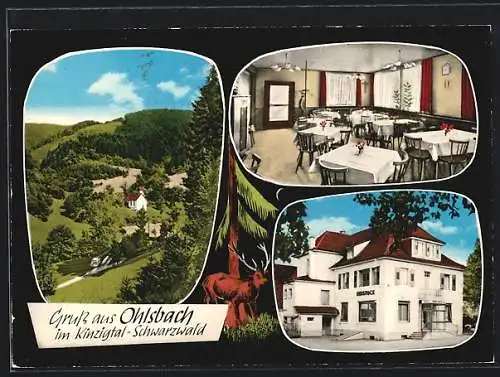 AK Ohlsbach im Kinzigtal, Gasthaus-Pension zum Rebstock, Innenansicht, Ortspartie