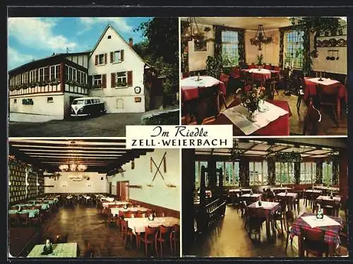 AK Zell-Weierbach, Gasthaus Riedle, Innenansichten