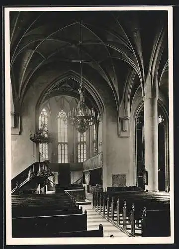 Foto-AK Deutscher Kunstverlag, Nr. 5: Meisenheim, Schlosskirche 1479-1504, Blick in den Chor