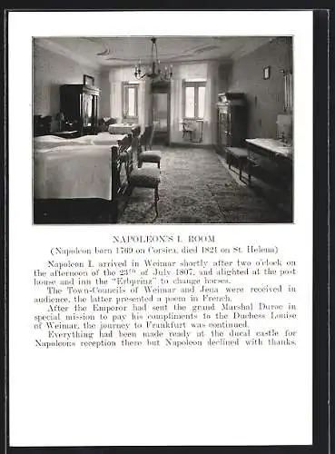 AK Weimar / Thüringen, Parkhotel Erbprinz, Zimmer von Napoleon I., Innenansicht