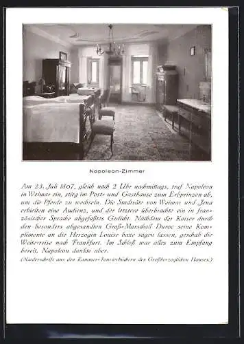 AK Weimar / Thüringen, Hotel Erbprinz, Napoleon-Zimmer