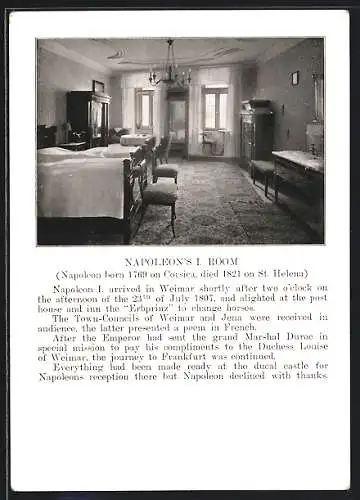 AK Weimar / Thüringen, Parkhotel Erbprinz, Zimmer von Napoleon I., Innenansicht