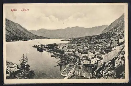 AK Kotor, Ortsansicht mit Hafen