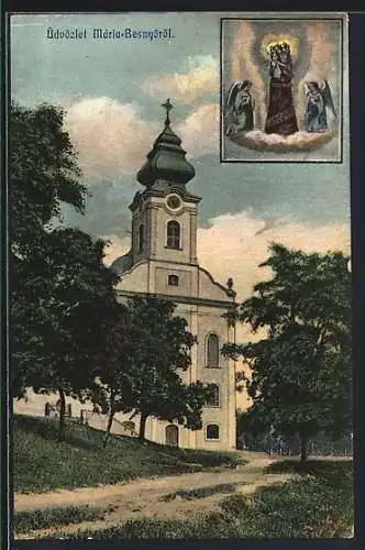 AK Maria-Besnyö, Kirche, Maria mit dem Kinde und kniende Engel