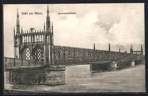 AK Kehl am Rhein, Eisenbahnbrücke