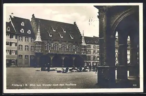 AK Freiburg i. B., Blick vom Münster auf das Kaufhaus