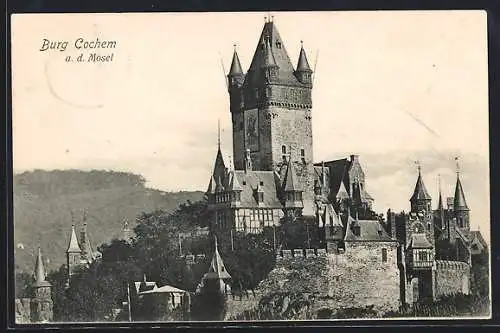 AK Cochem a. d. Mosel, Blick auf die Burg