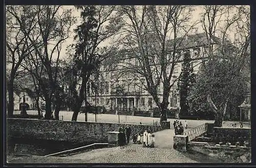 AK Erbach / Odenwald, Schlossbrücke mit Schloss