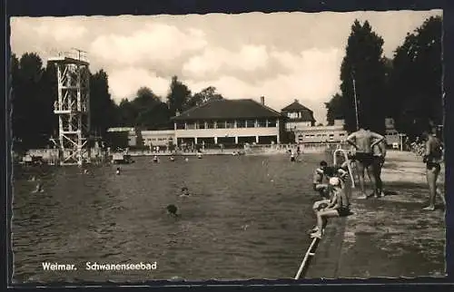 AK Weimar / Thüringen, Partie am Schwanenseebad