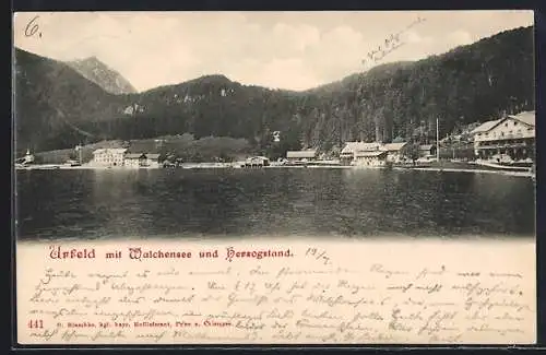 AK Urfeld / Walchensee, Seepartie mit Uferpromenade