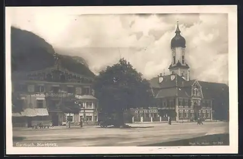 AK Garmisch, auf dem Marktplatz