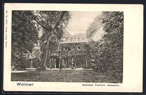 AK Weimar / Thüringen, Schloss Tiefurt, Ostseite