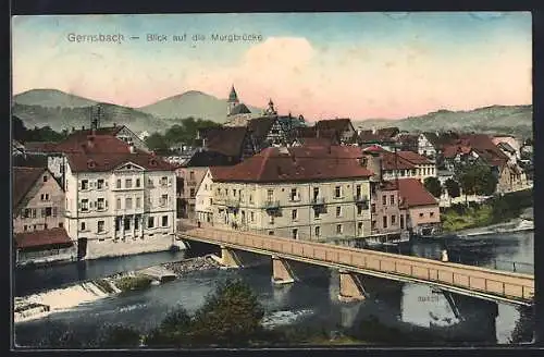AK Gernsbach, Blick auf die Murgbrücke