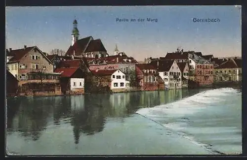 AK Gernsbach, Partie an der Murg