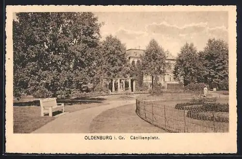 AK Oldenburg i. Gr., Cäcilienplatz im Sonnenschein