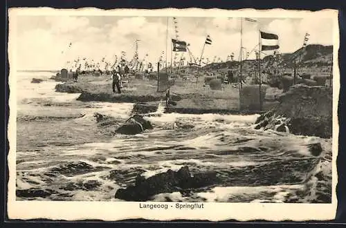 AK Langeoog, Strand bei Springflut