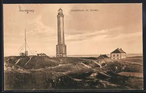 AK Norderney, Leuchtturm mit Dünen