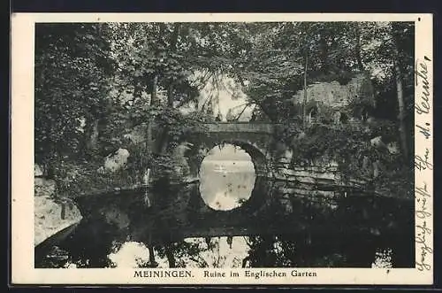 AK Meiningen, Ruine im Englischen Garten