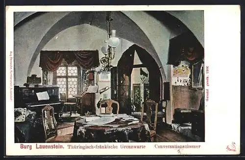 AK Lauenstein / Oberfranken, Burg Lauenstein, Conversationszimmer